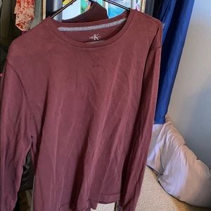 Maroon Calvin Klein long sleeve shirt